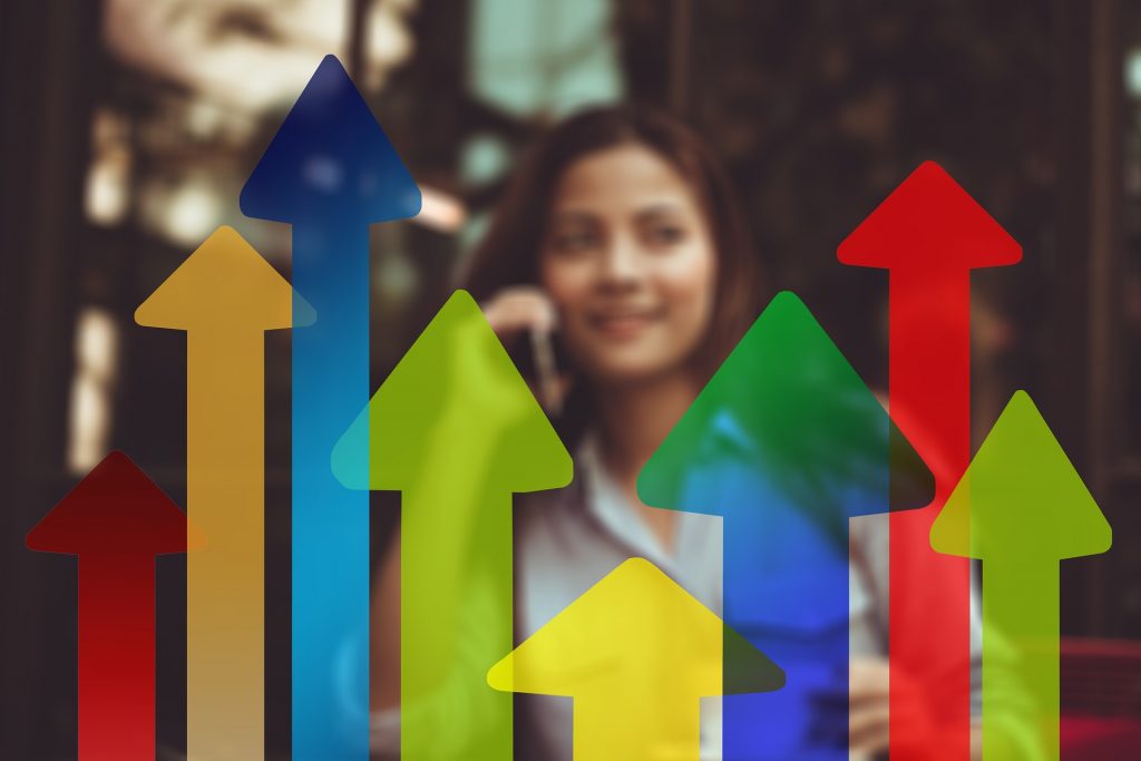 Arrows Trend Businesswoman Woman Economy Business